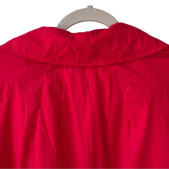 AGB Red windbreaker‎ zip up collared jacket with drawstring and 3/4 sleeve sz 14 - Picture 7 of 11